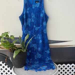 Elegant Blue Lace Dress